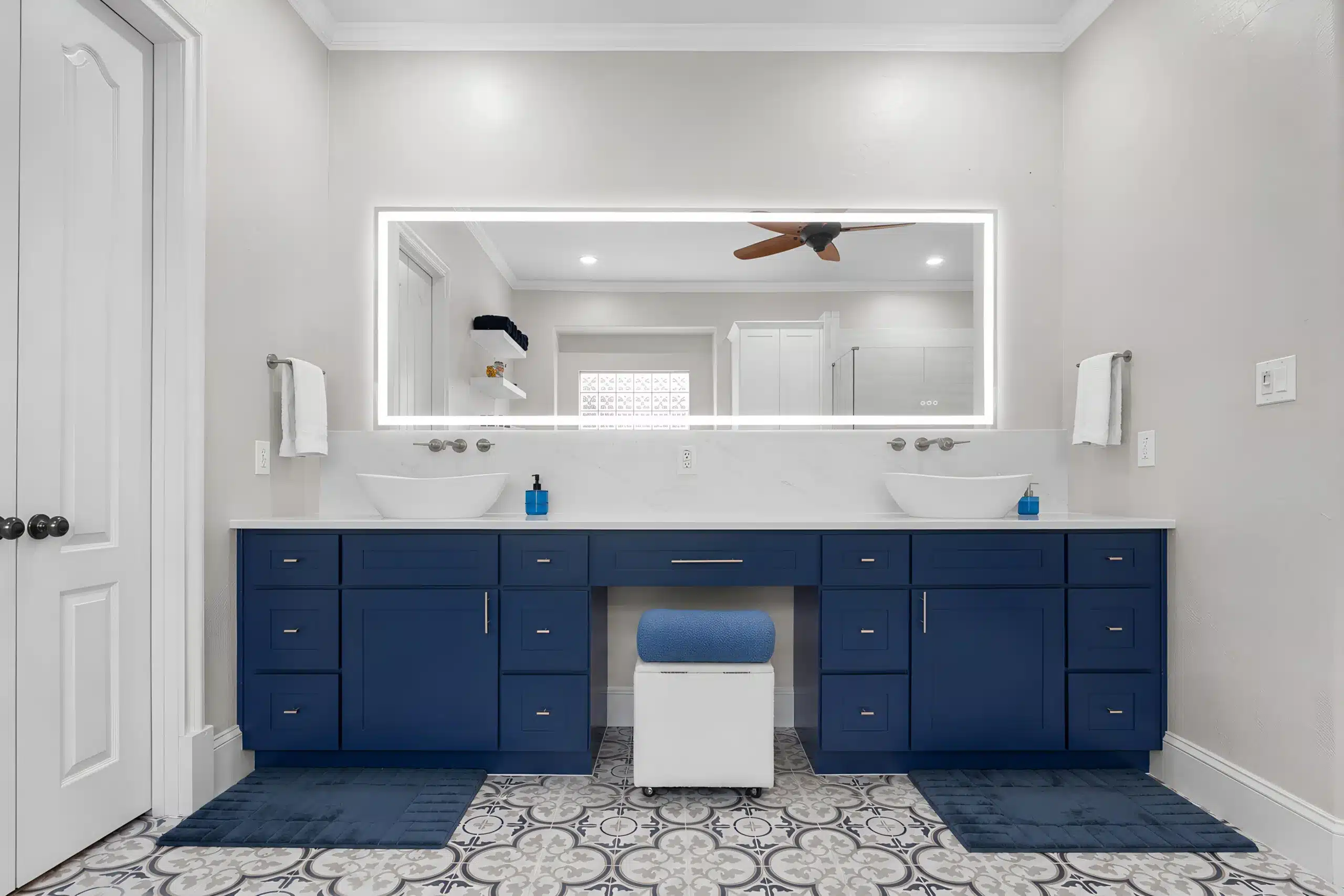 Kitchen and Bathroom Remodeling in Watauga showcasing a custom walk-in shower, elegant tile work, and contemporary bathroom features