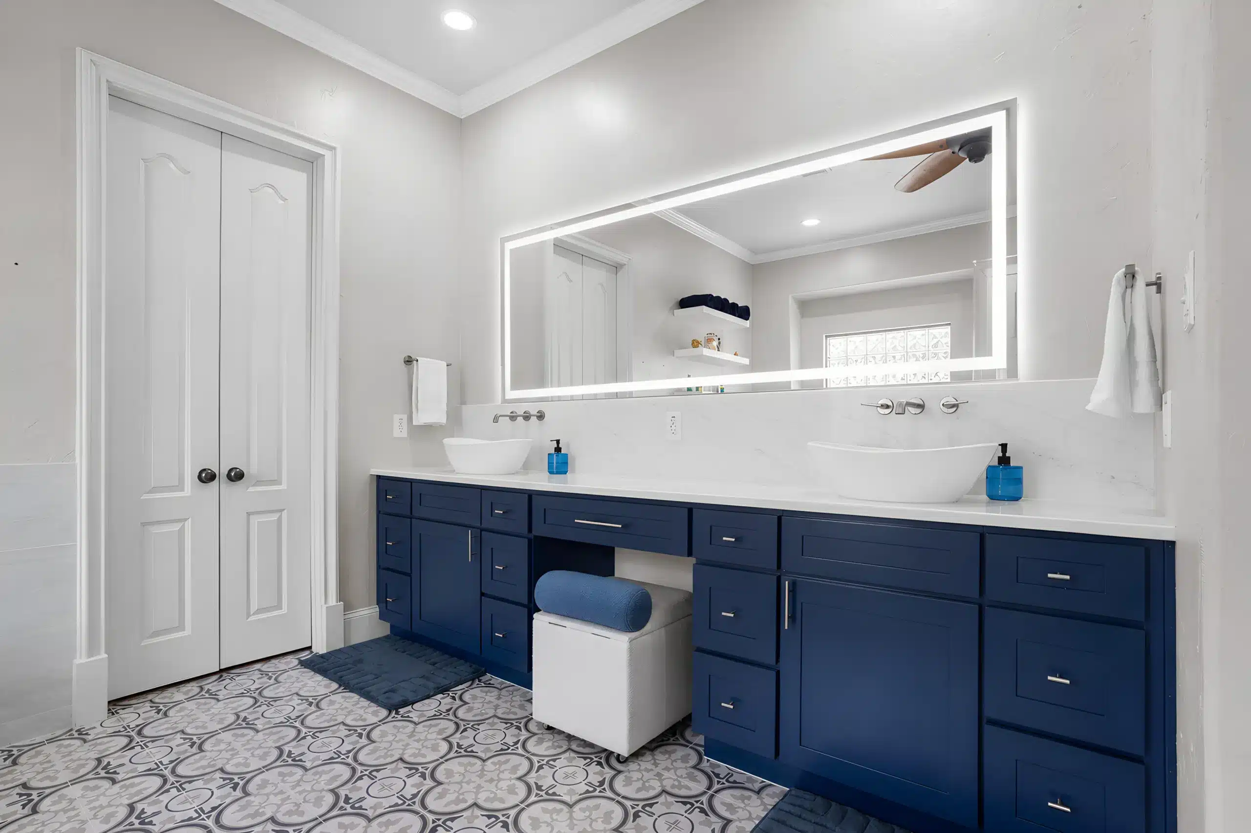 Kitchen and Bathroom Remodeling in Hurst highlighting a custom bathroom vanity, improved storage, and modern finishes for everyday comfort